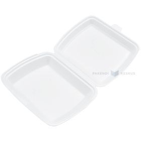 White 1-compartment thermo container, 125pcs/pack