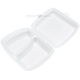 White 2-compartment thermo container, 125pcs/pack