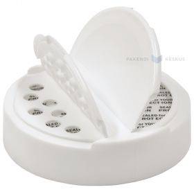 Kansi muovipurkille, PP, halk63mm, 10g, valk, 2-osainen,  24h tiiviste