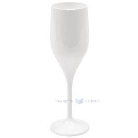 Reusable plastic white champagne goblet 150ml SAN 500x machine washable
