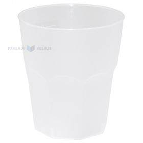 Reusable plastic matte white drinking glass 350ml PP 50x machine washable
