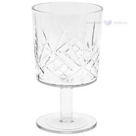 Reusable plastic transparent goblet Crystal 340ml SAN 500x machine washable