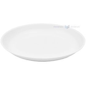 Reusable white plastic plate 23,5cm PP 125x machine washable