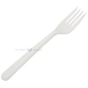 Haarukka, PP, 18cm, valkoinen, uudellen käytettävä, 125x konepesu, 100kpl/pkt