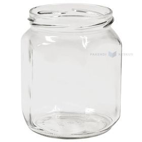 Glass jar without lid Esagonale 580ml diameter 82mm