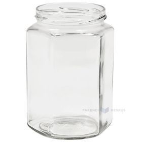 Glass jar without lid Esagonale 770ml diameter 82mm
